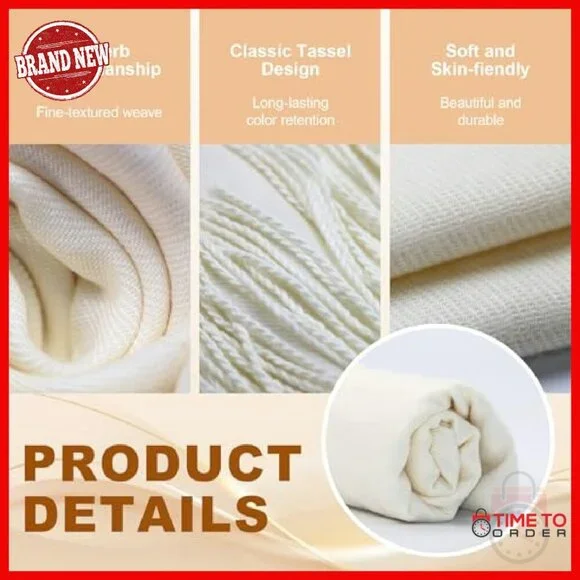 20-Piece Wedding Shawl Set with Fringes, Soft Polyester, 78x26 Inches